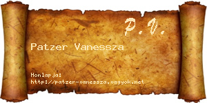 Patzer Vanessza névjegykártya